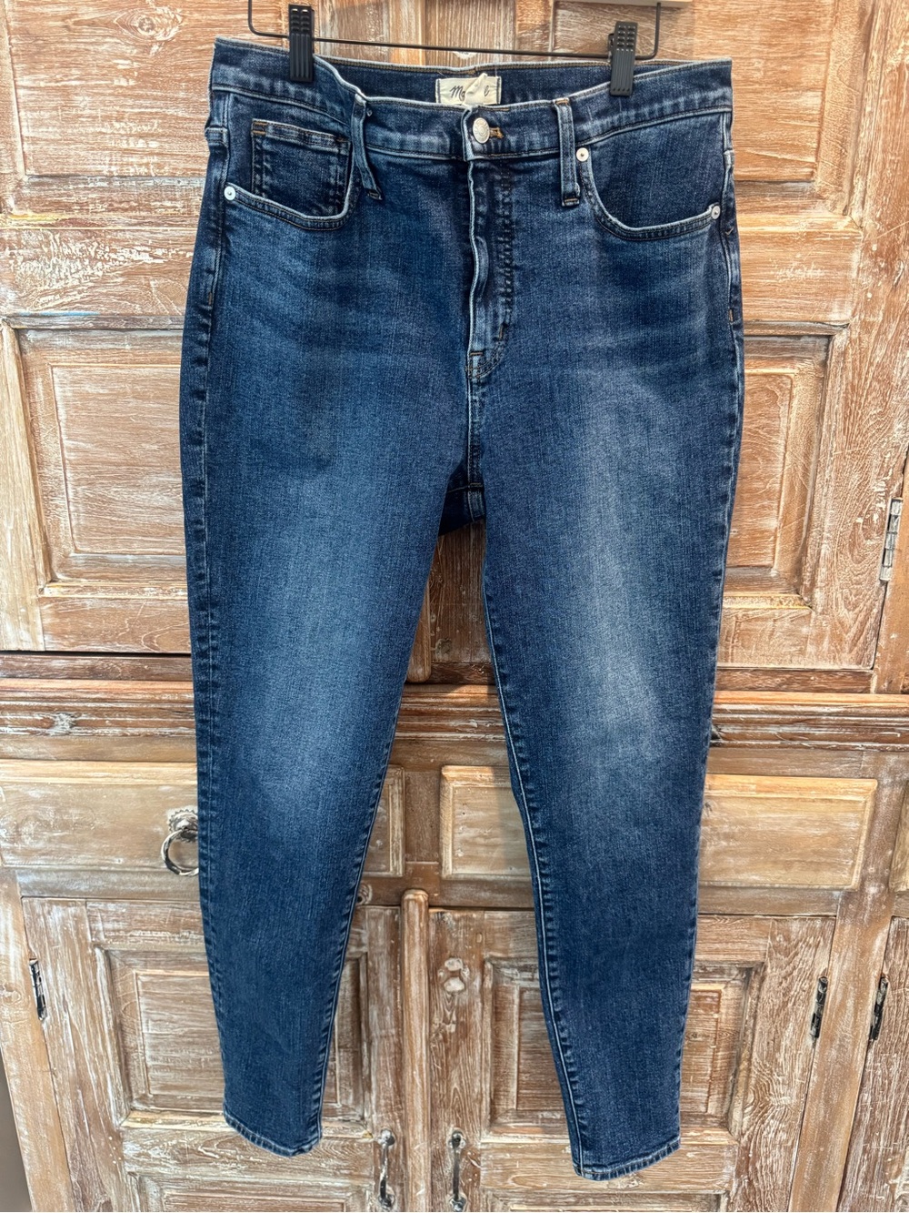 Madewell 9” Mid-Rise Skinny Jeans in Dark Blue Wash Casual Classic 31 Tall
